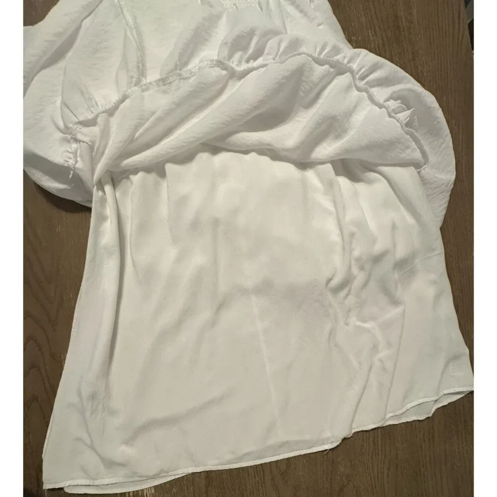 Abercrombie & Fitch XL Tiered Maxi Dress Cut Out White Pockets Lined Graduation